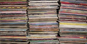 Stacks of Vinyl Records